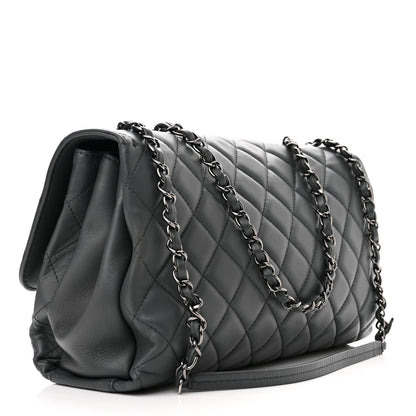 Chanel Lambskin Quilted Jumbo Coco Loop Flap Grey 3 of 11