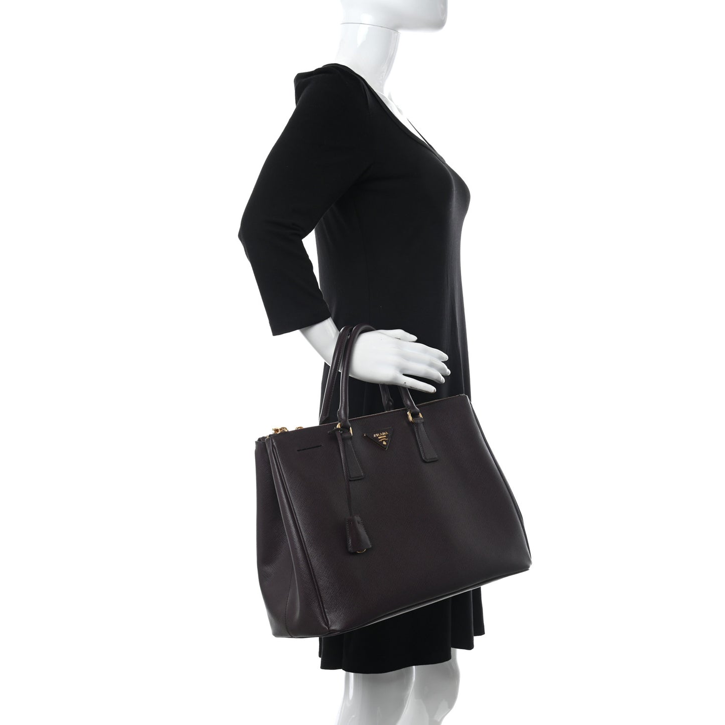 Saffiano Lux Large Galleria Double Zip Tote Granato