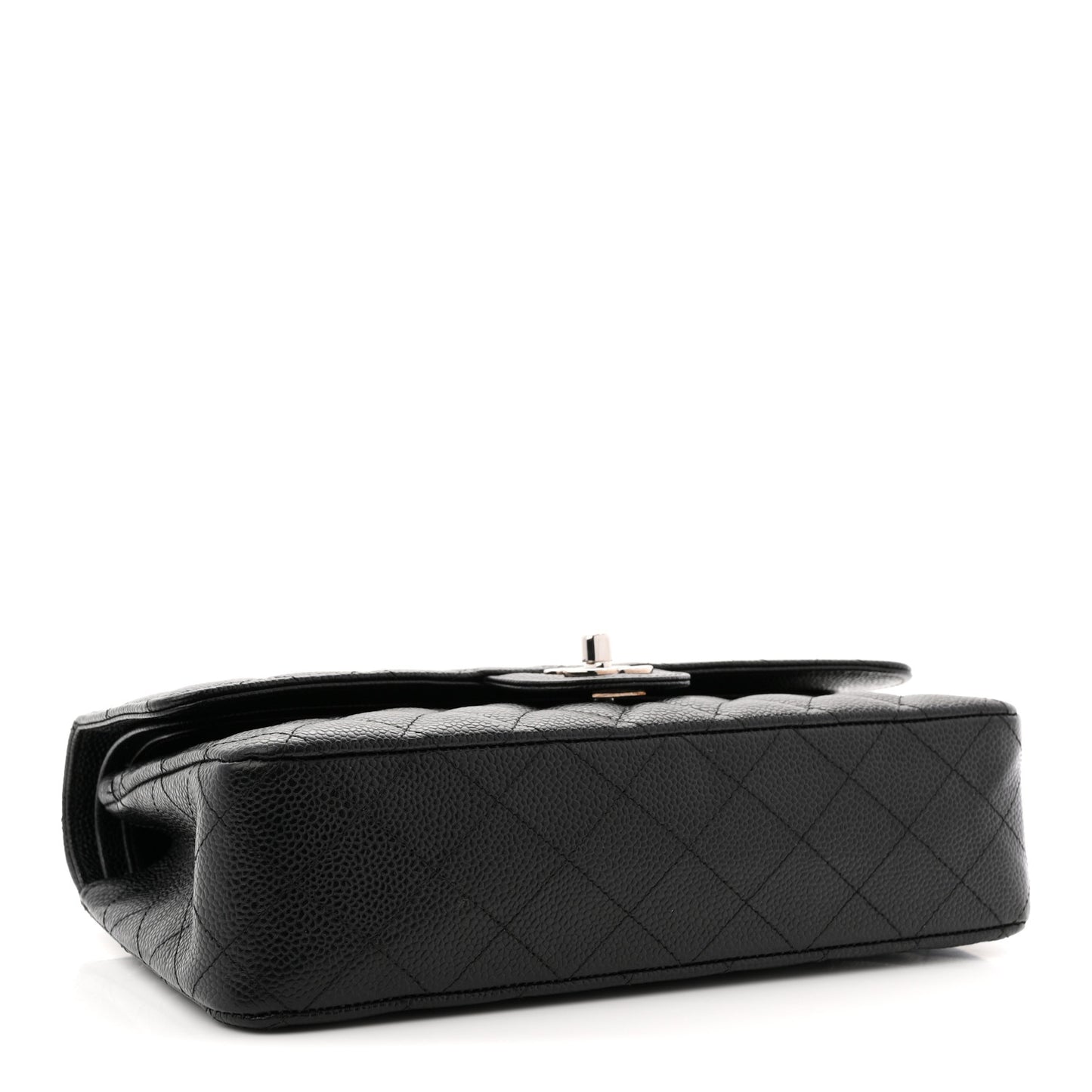 Caviar Quilted Medium Double Flap Black