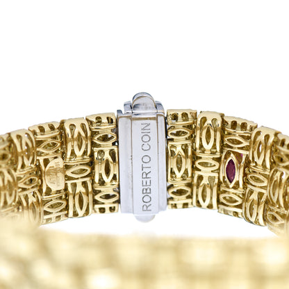 Roberto Coin 18K Yellow White Gold Diamond Appassionata Mesh Bracelet 4 of 5
