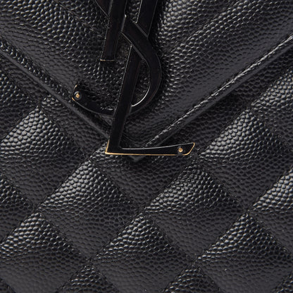 Saint Laurent Grain De Poudre Large Tri-Quilt Monogram Satchel Black 15 of 15