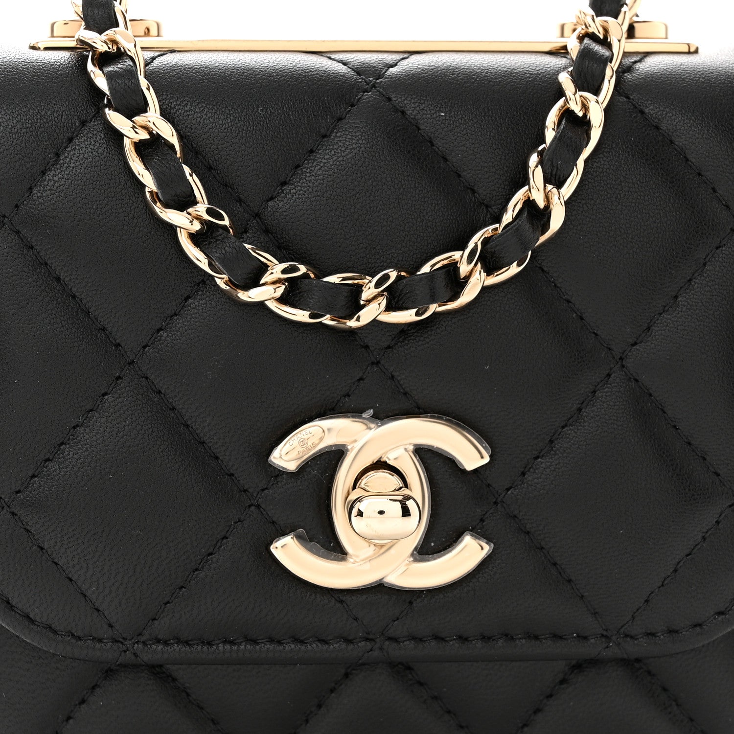 Chanel Lambskin Quilted Mini Trendy CC Chain Wallet Black 8 of 10