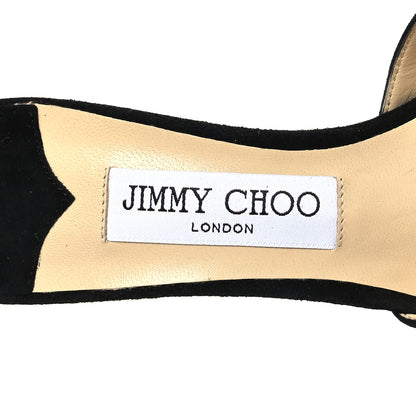 Jimmy Choo Suede Crystal Saeda 100 Pumps 38.5 Black 7 of 8