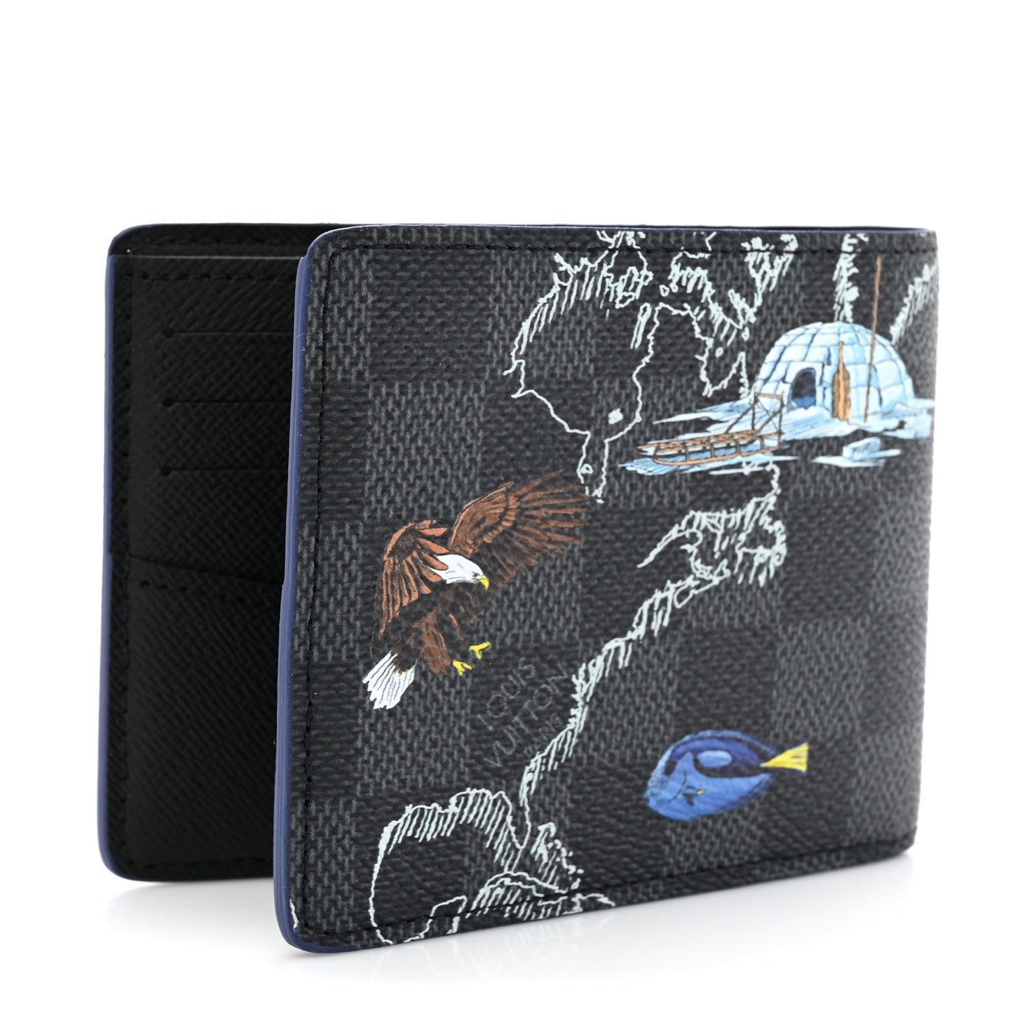 Damier Graphite World Map Slender Wallet