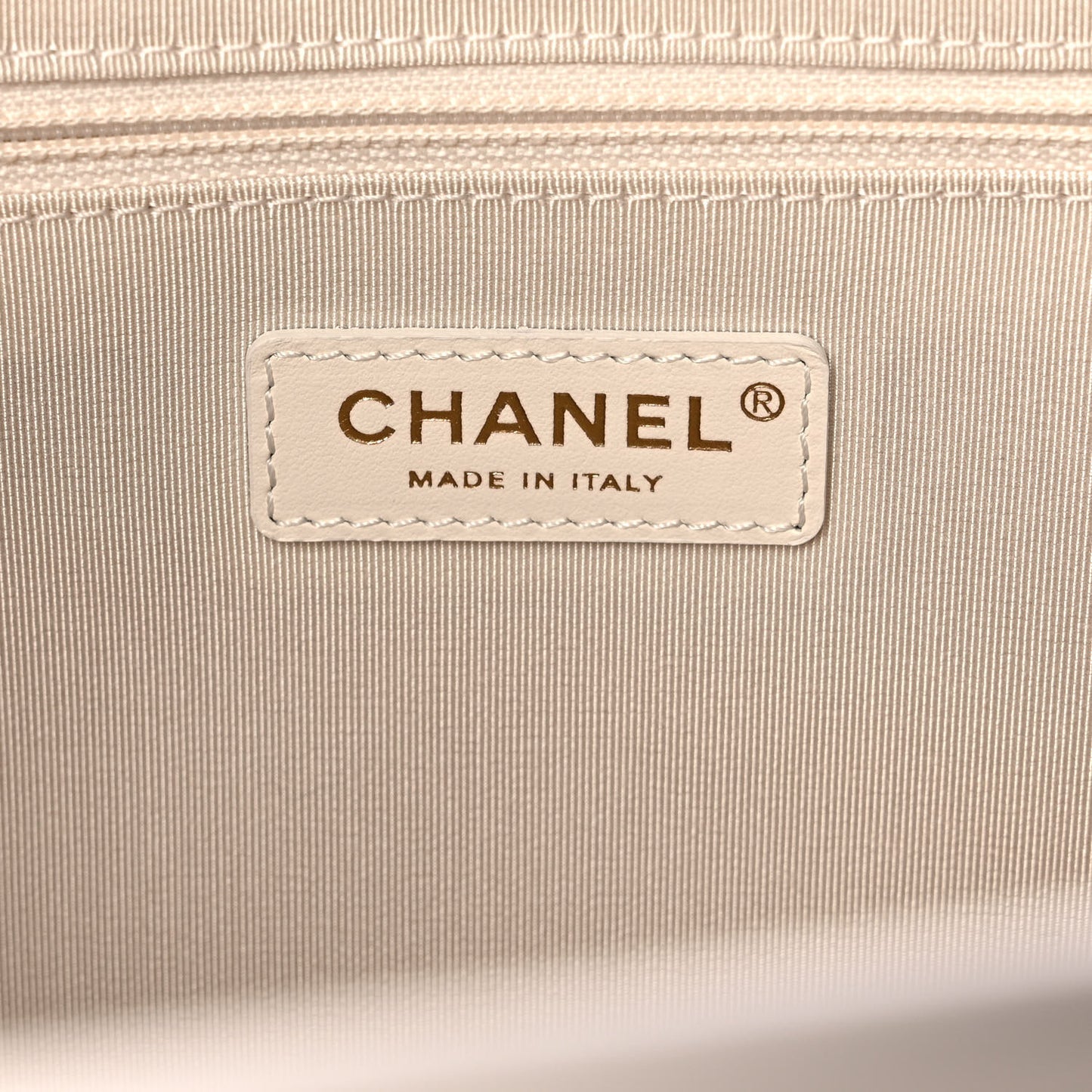 Aged Calfskin Small Charms Deauville Tote White