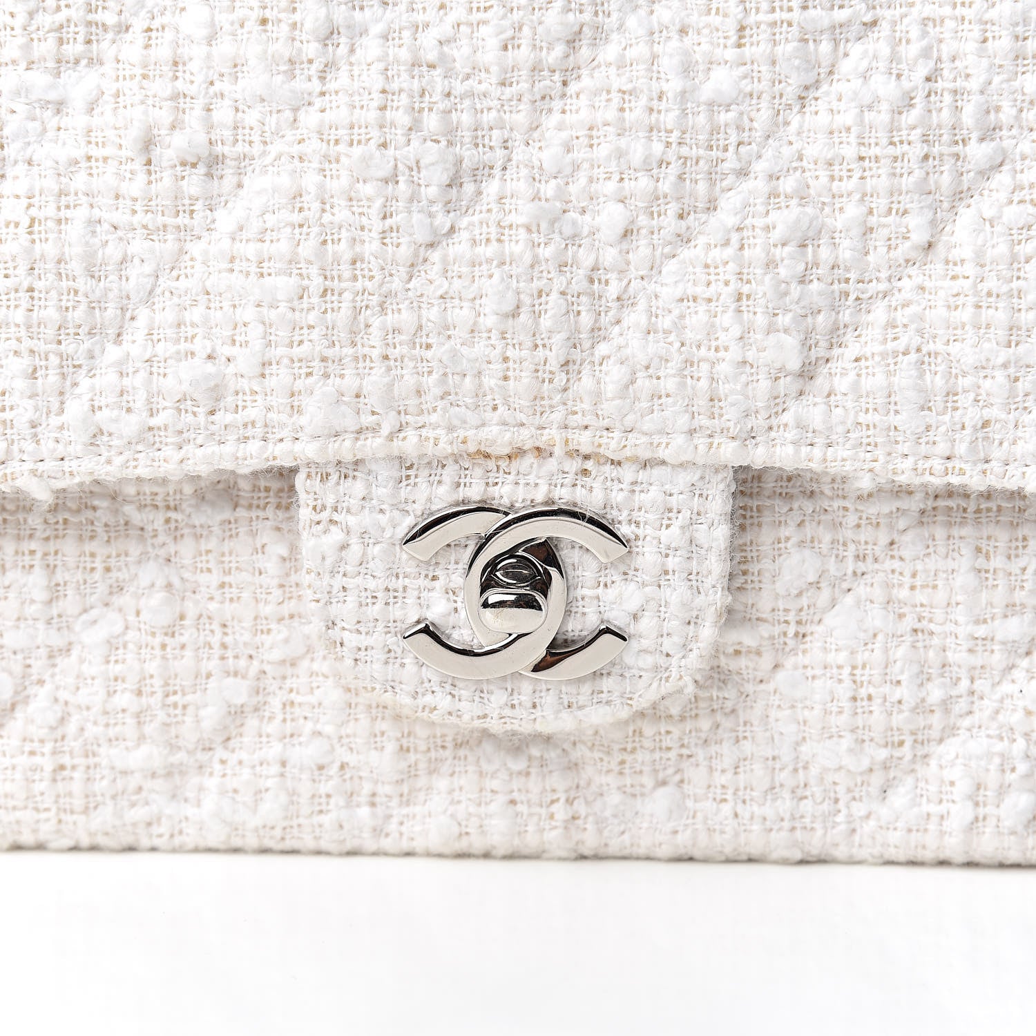 Chanel Tweed Medium Double Flap White 12 of 12