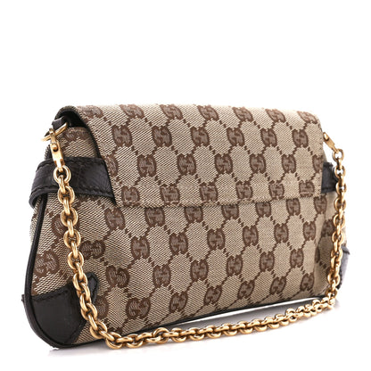 Gucci Monogram Horsebit Clutch Dark Brown 3 of 11