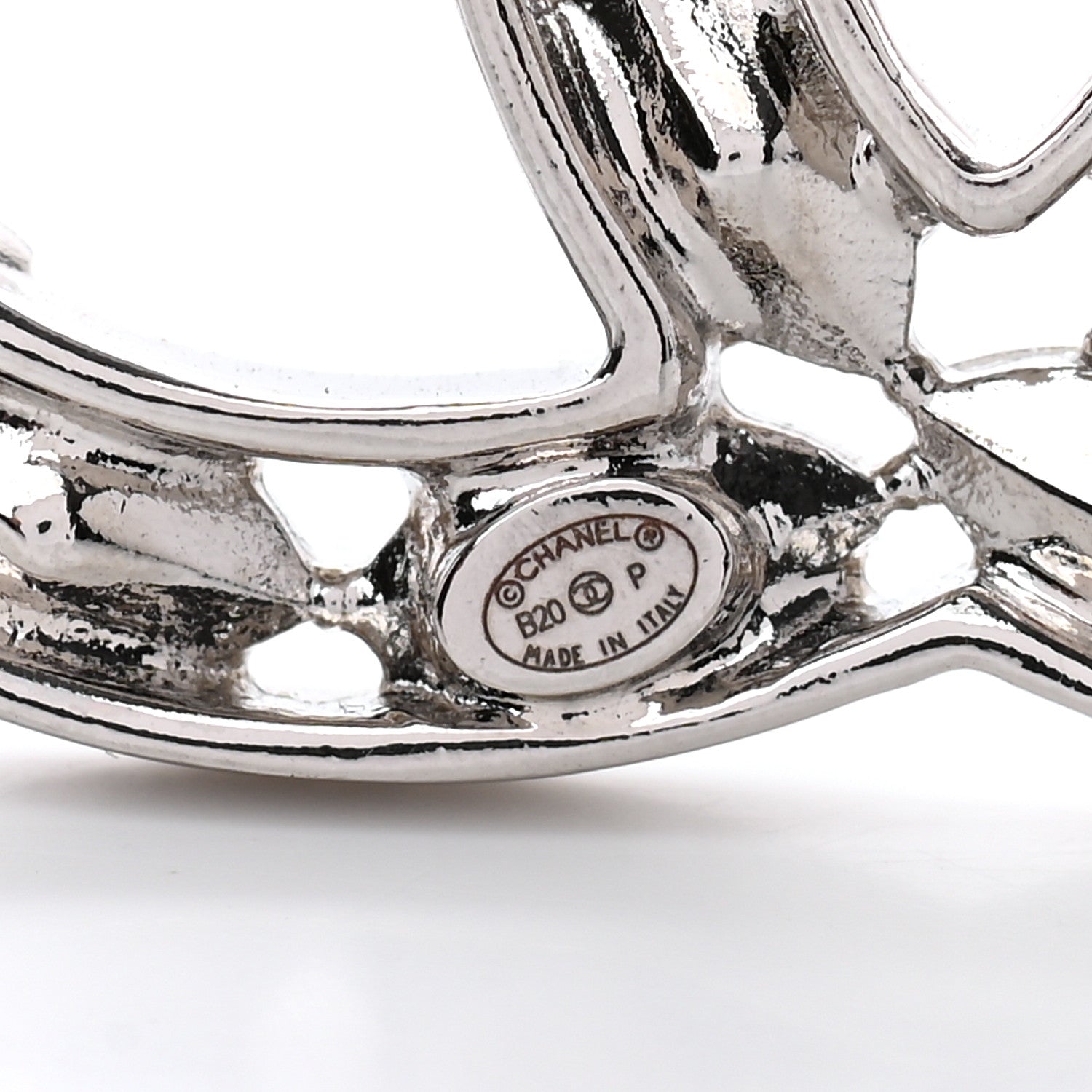 Chanel Crystal Starfall CC Hair Clip Silver 3 of 4