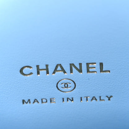 Chanel Caviar Quilted Small Vertical Coco Beauty Vanity Case With Chain Blue 6 of 10