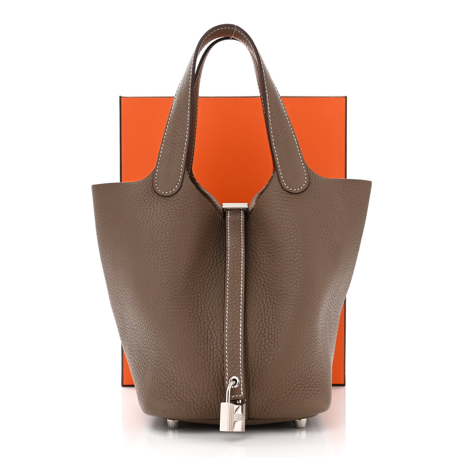 Hermes Taurillon Clemence Picotin Lock 18 PM Etoupe 11 of 11