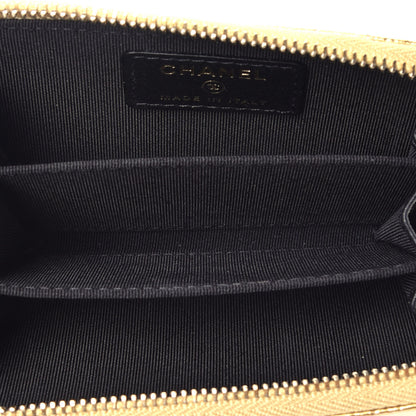 Chanel Metallic Calfskin Crocodile Embossed Cocodile Zip Coin Case Gold 5 of 7
