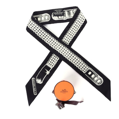 Hermes Silk Le Tresor De Medor Twilly Black White 6 of 6