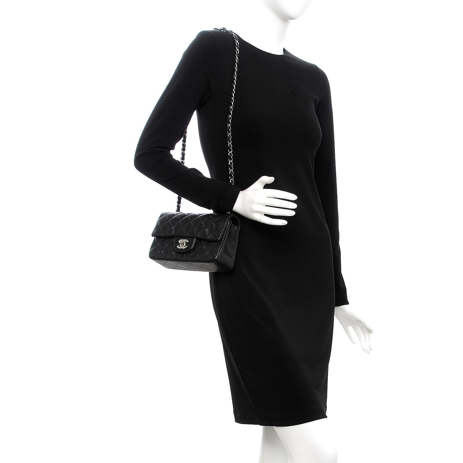 Chanel Caviar Quilted Mini Rectangular Flap Black 2 of 8