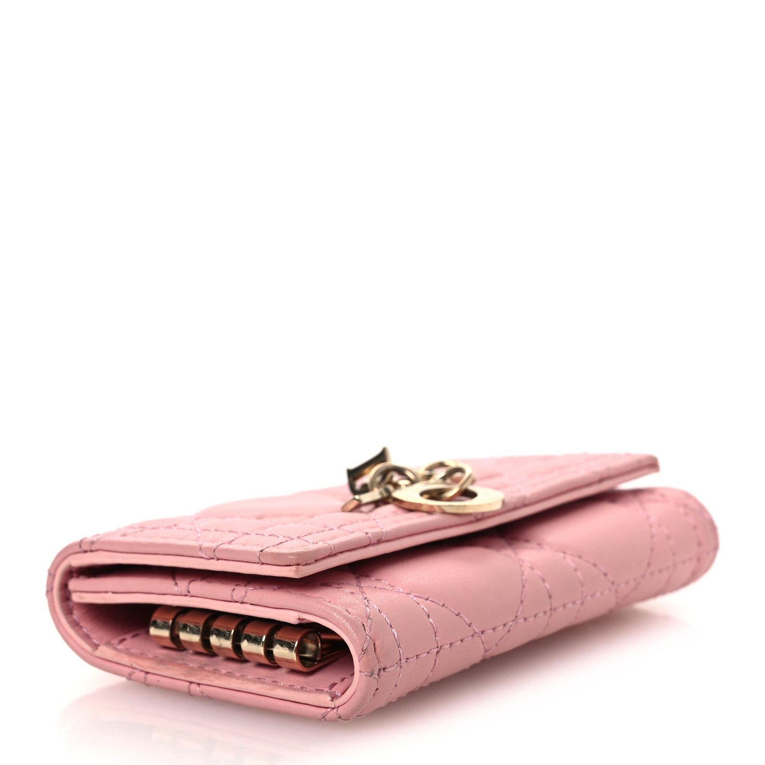 Christian Dior Lambskin Cannage Miss Dior 4 Key Holder Wallet Pink 4 of 12