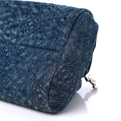 Chanel Denim Camellia Embroidered Medium Just Mademoiselle Blue 9 of 13