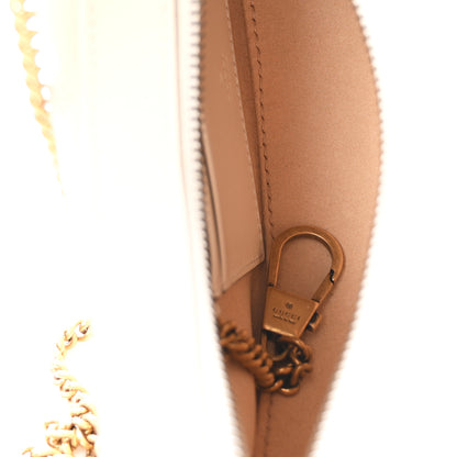 Gucci Calfskin Matelasse Chevron Mini GG Marmont Half Moon Hobo Mystic White 4 of 9