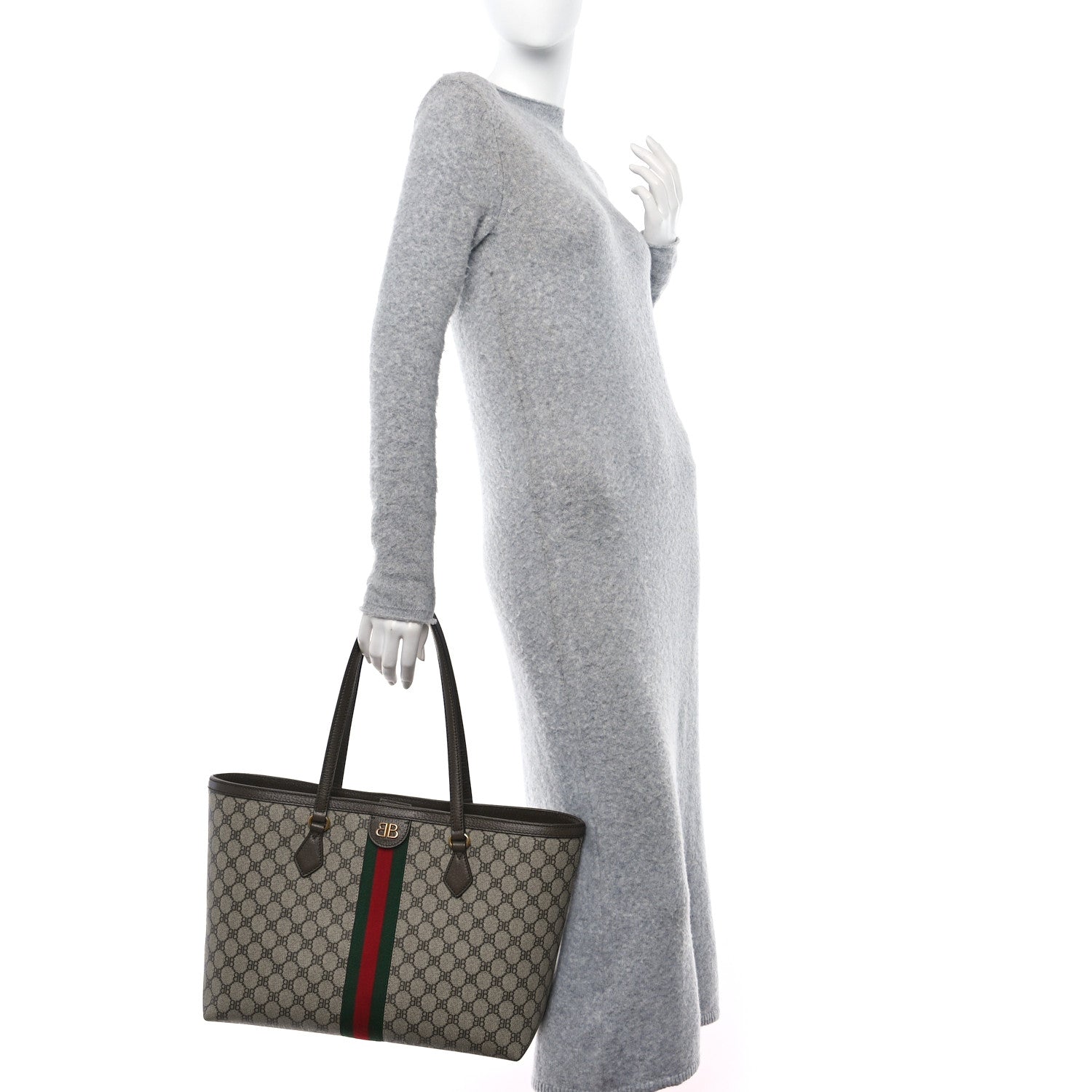Gucci X BB Supreme Monogram Web Medium Ophidia Shopping Tote Beige New Acero 2 of 11
