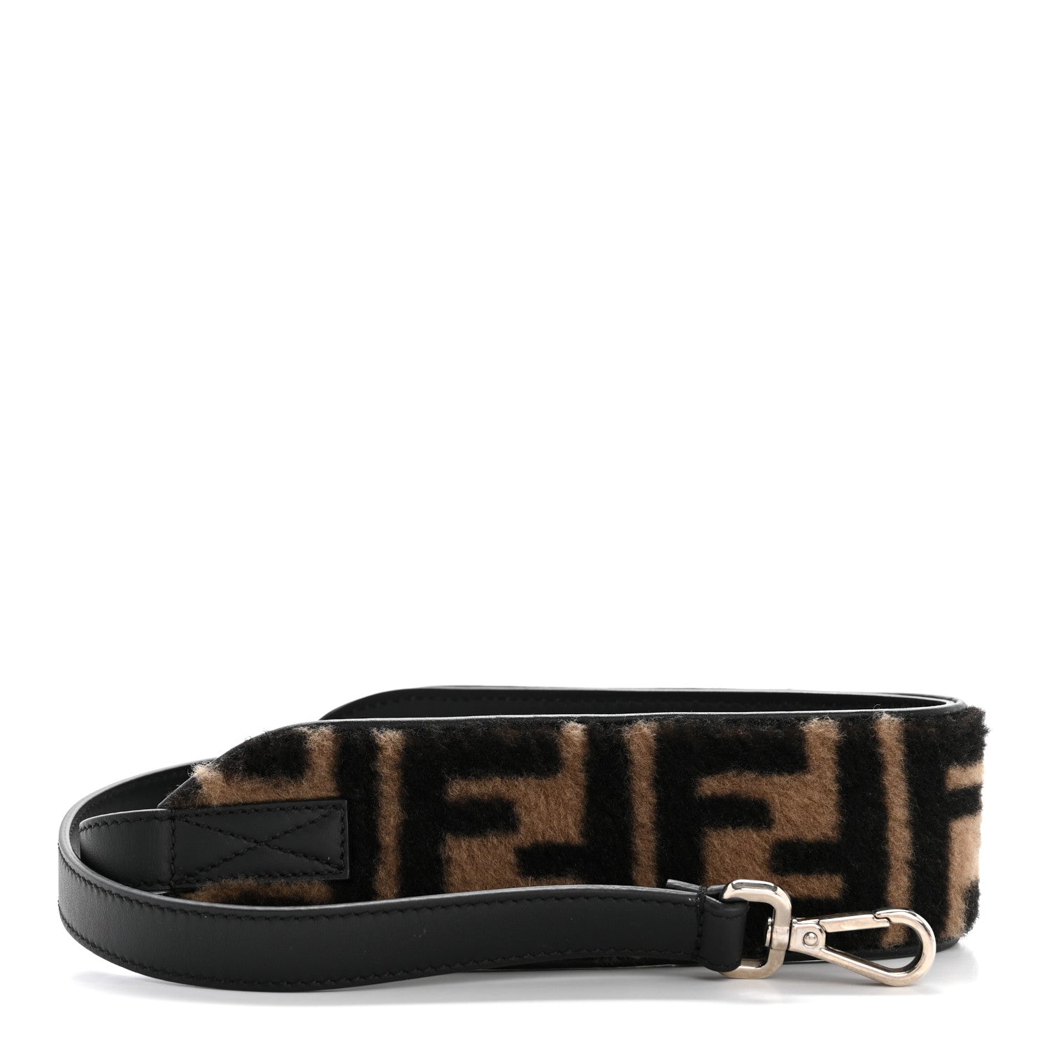 Fendi Shearling Calfskin FF Strap Black Tobacco 1 of 6