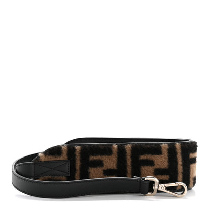 Fendi Shearling Calfskin FF Strap Black Tobacco 1 of 6