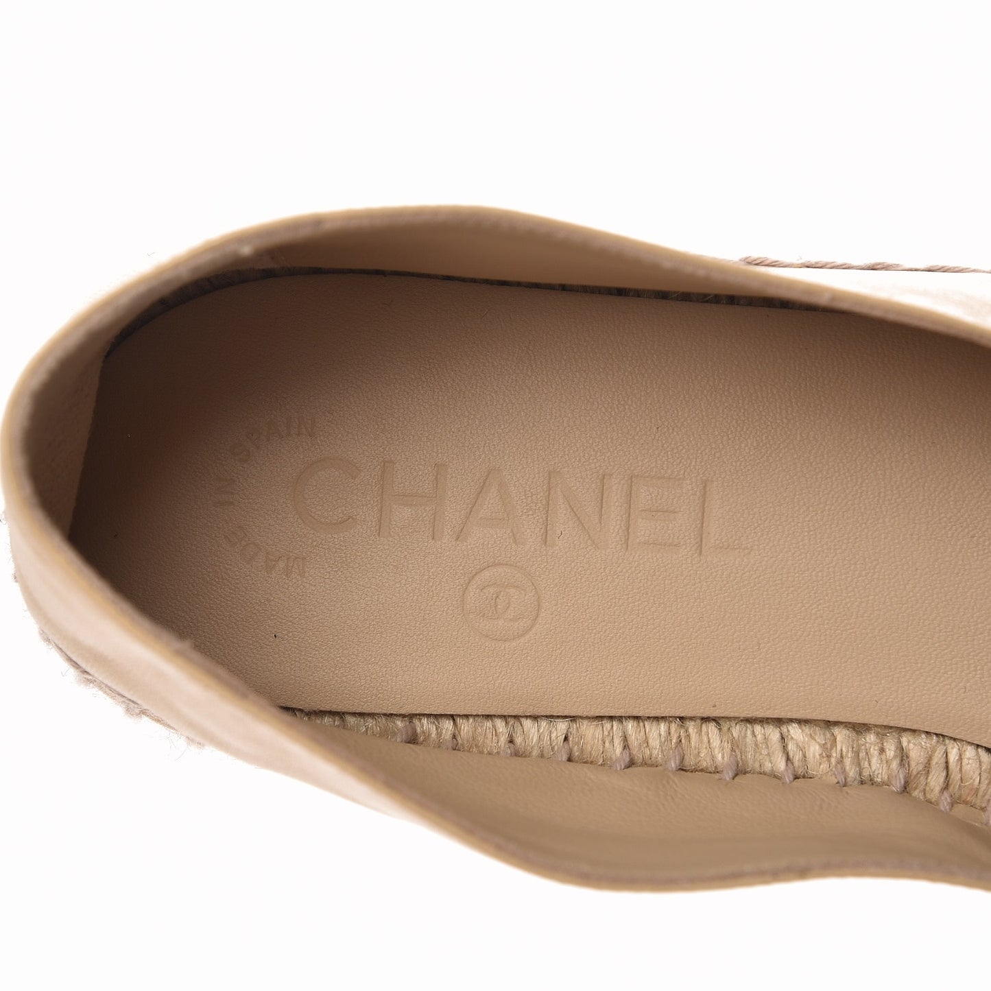 Lambskin CC Espadrilles 41 Beige Black