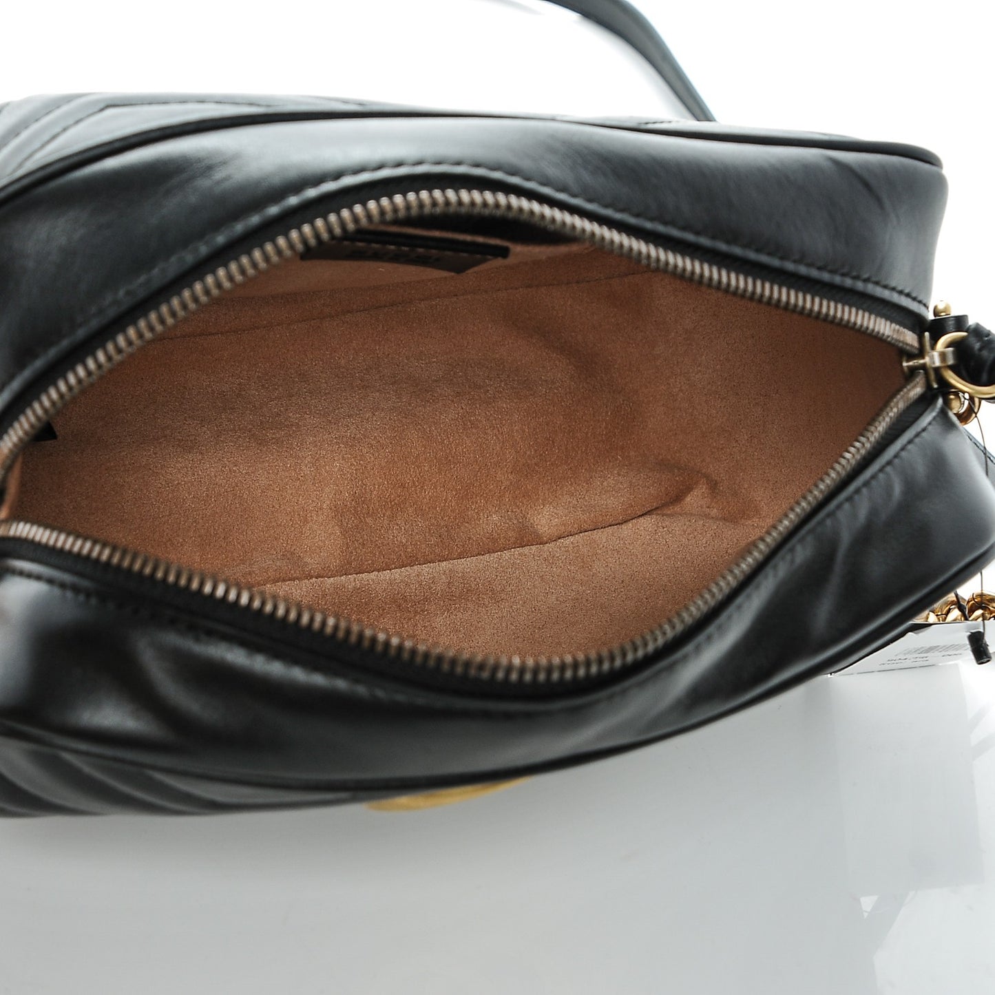 Calfskin Matelasse Small GG Marmont Chain Shoulder Bag Black