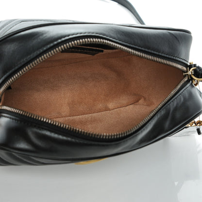 Gucci Calfskin Matelasse Small GG Marmont Chain Shoulder Bag Black 5 of 6