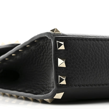 Valentino Garavani Pebbled Calfskin Medium Rockstud Flip Lock Crossbody Bag Black 9 of 10