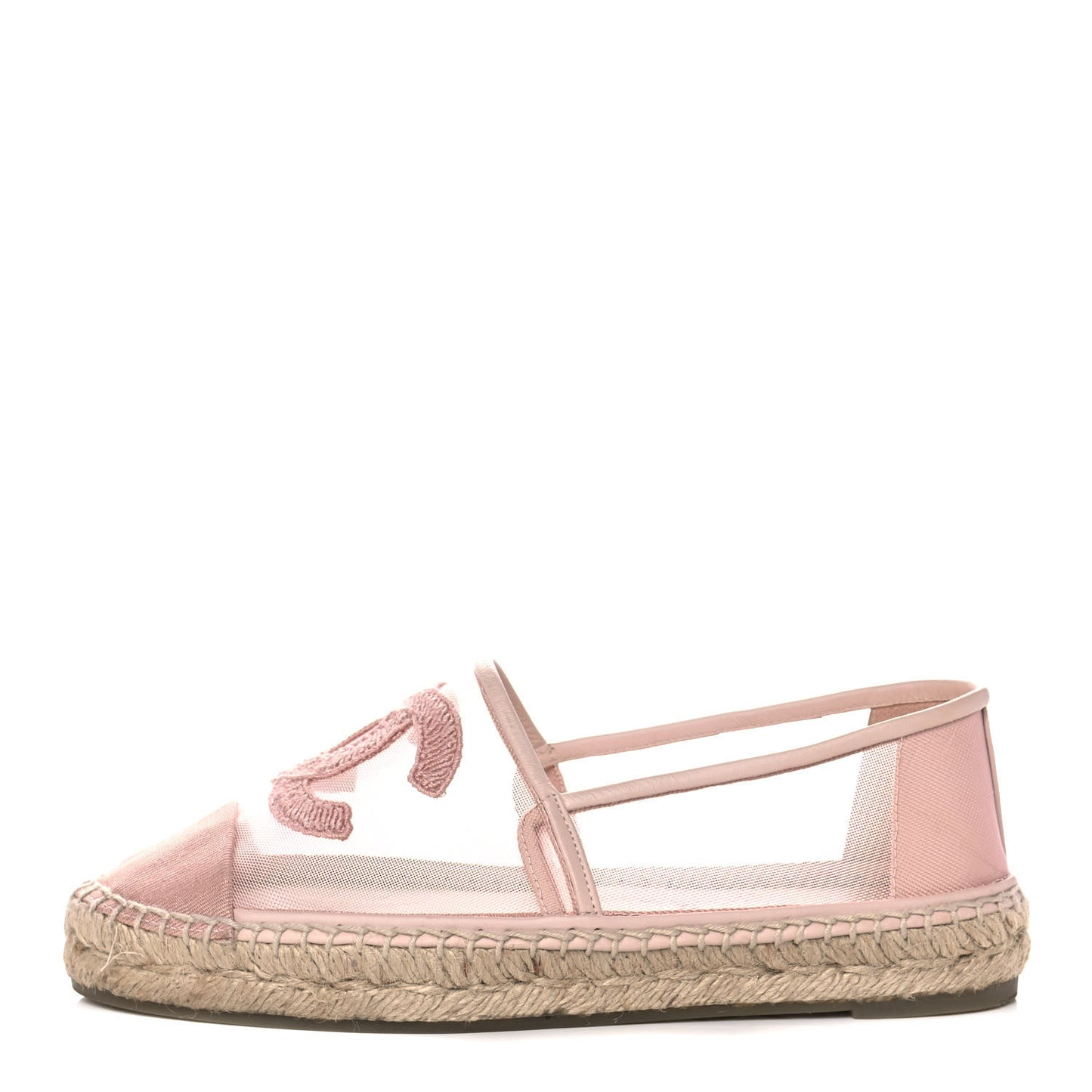 Mesh Grosgrain CC Espadrilles 37 Pink