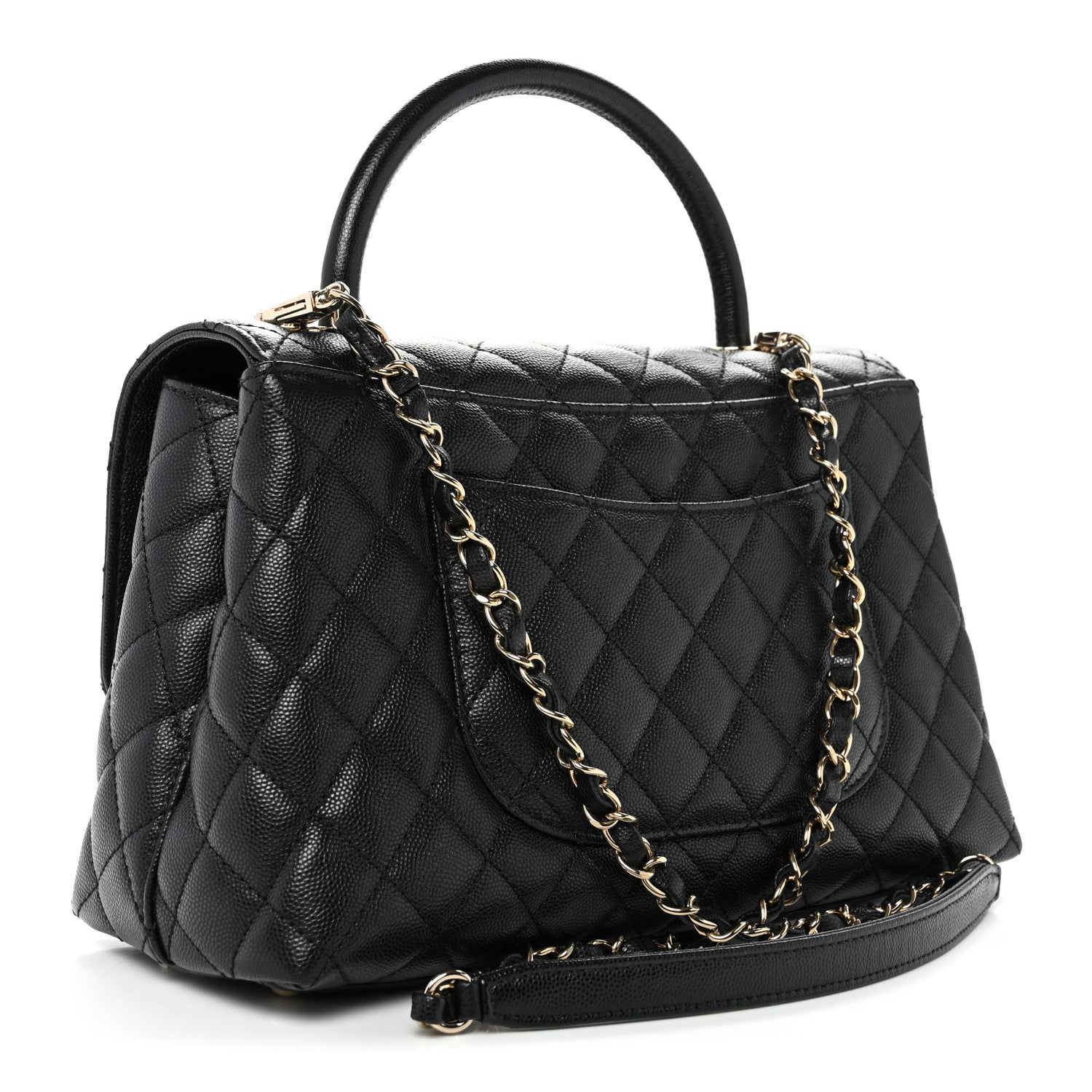 Chanel Caviar Quilted Small Coco Handle Flap Black 3 of 10