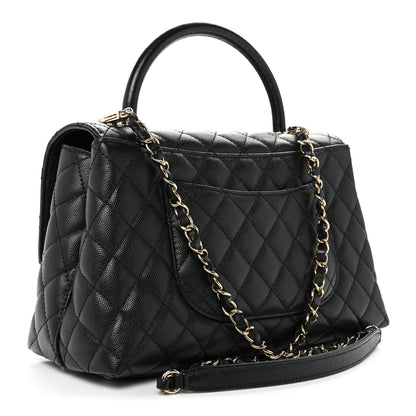 Chanel Caviar Quilted Small Coco Handle Flap Black 3 of 10