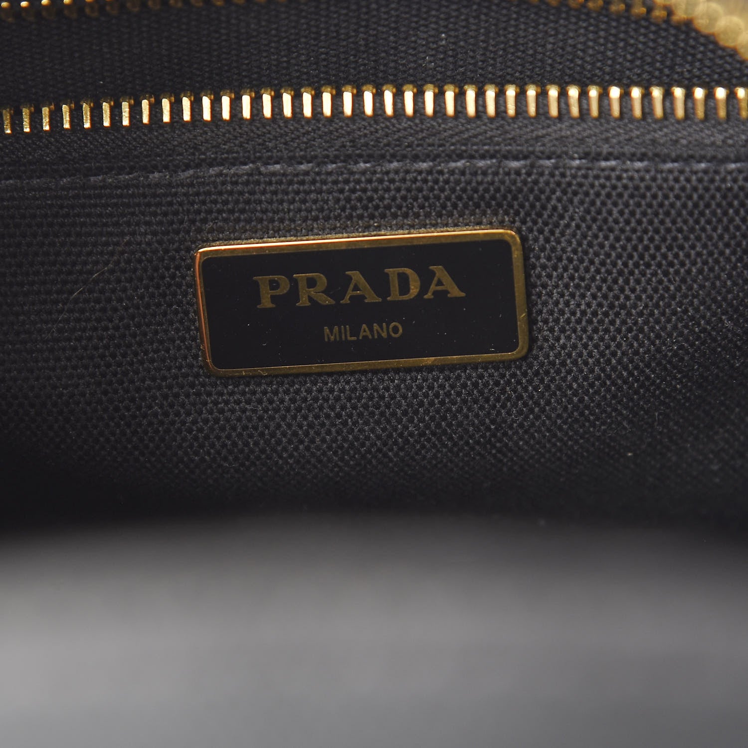 Prada Wicker Canvas Shoulder Bag Black 5 of 9