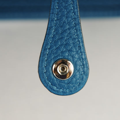 Hermes Taurillon Clemence Amazone Evelyne TPM Colvert Bleu Atoll 2 of 11