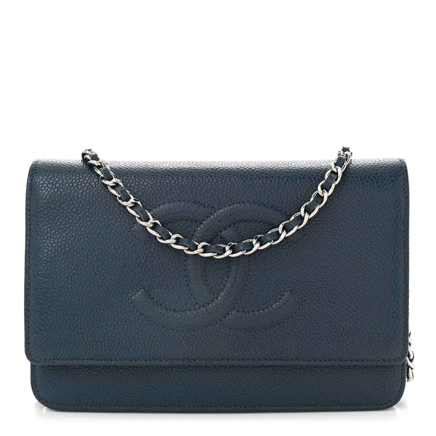 Chanel Caviar Timeless CC Wallet on Chain WOC Blue 1 of 11