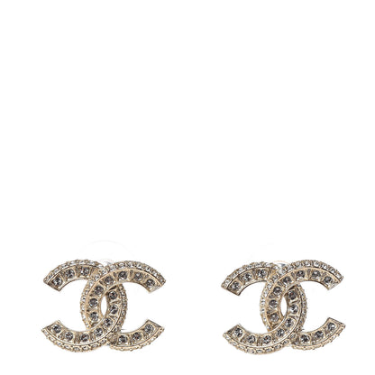 Chanel Crystal CC Earrings Gold 1 of 4