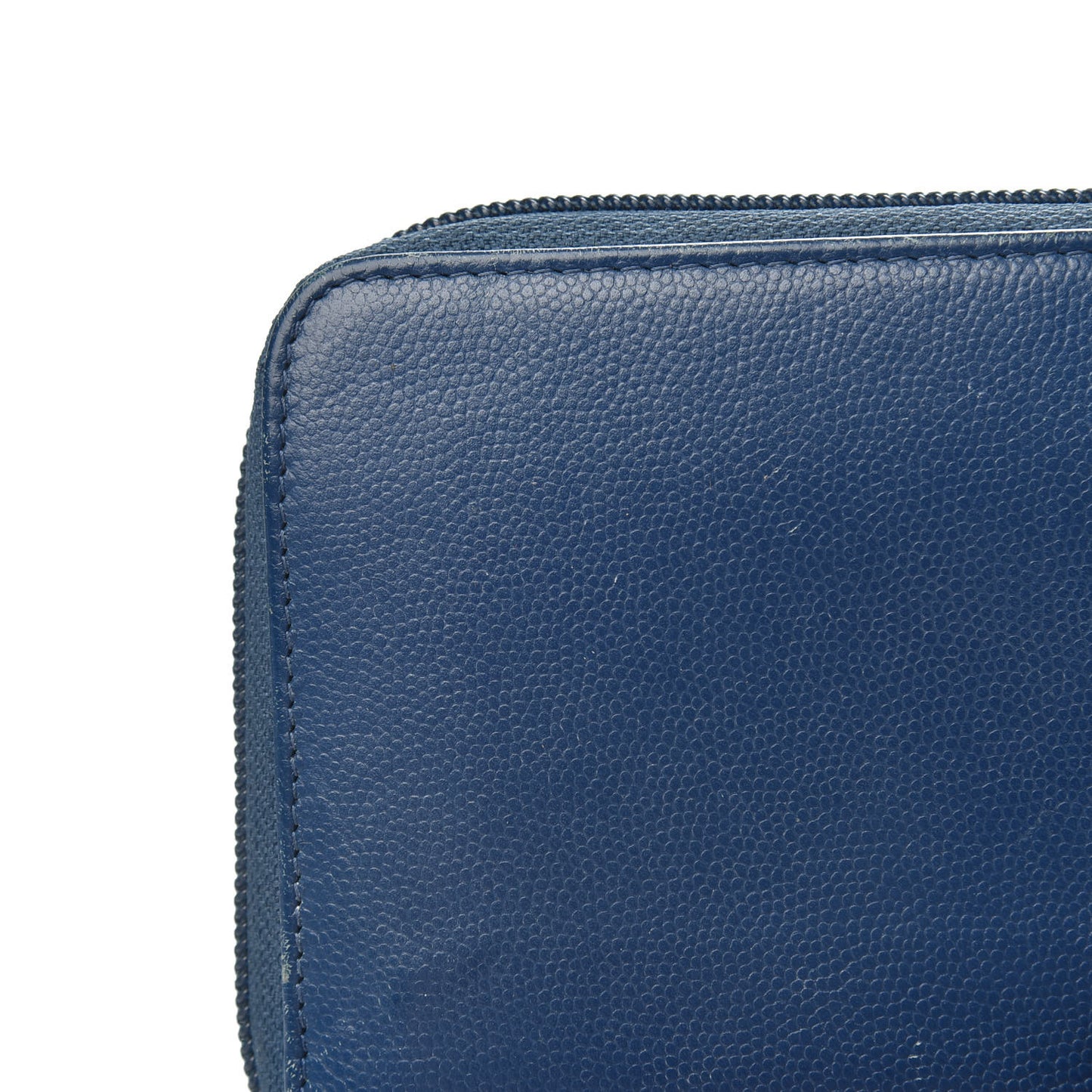 Caviar Large CC Timeless Zip Around Wallet Dark Blue