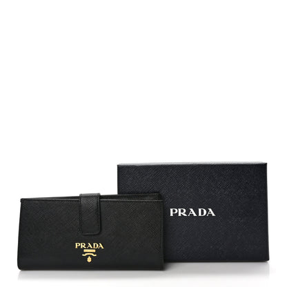 Prada Saffiano Metal Large Wallet Black 7 of 7