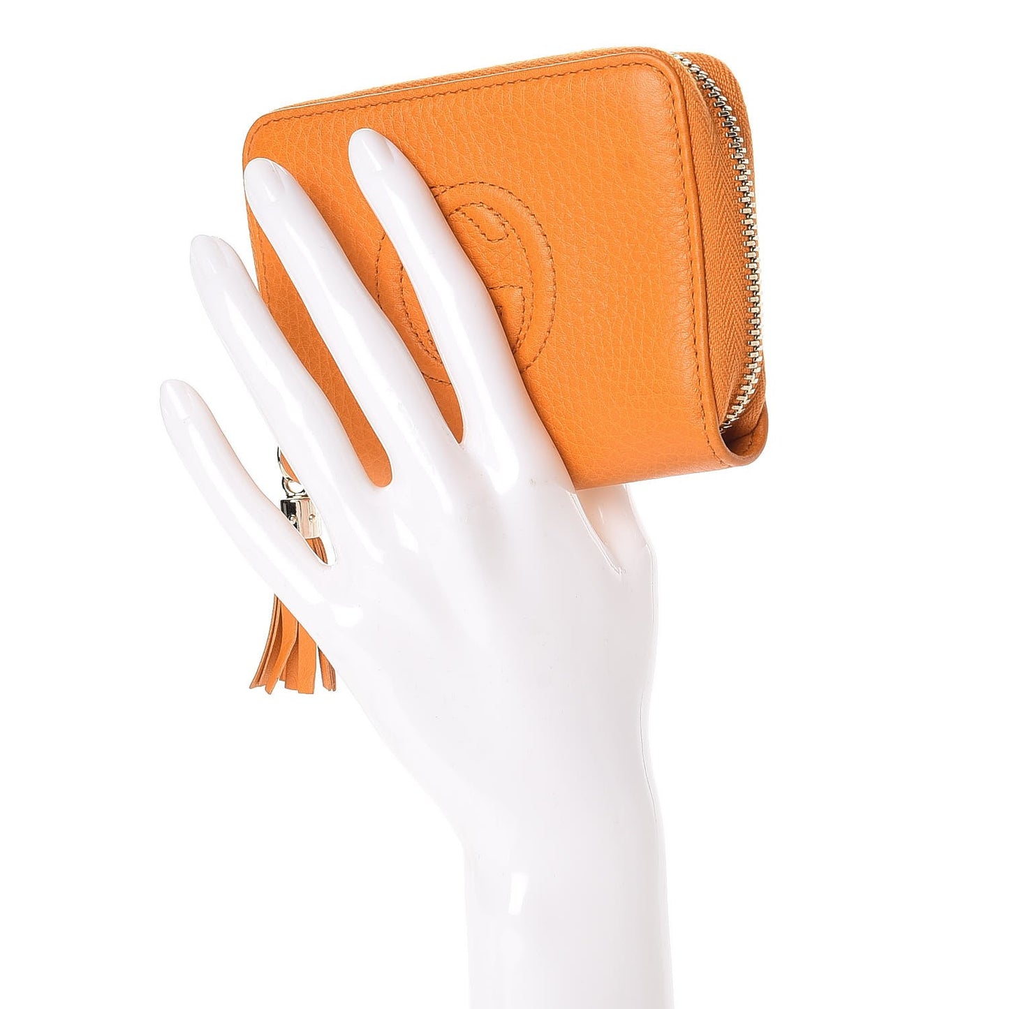 Pebbled Calfskin Soho Compact Disco Zip Around Wallet Curcuma