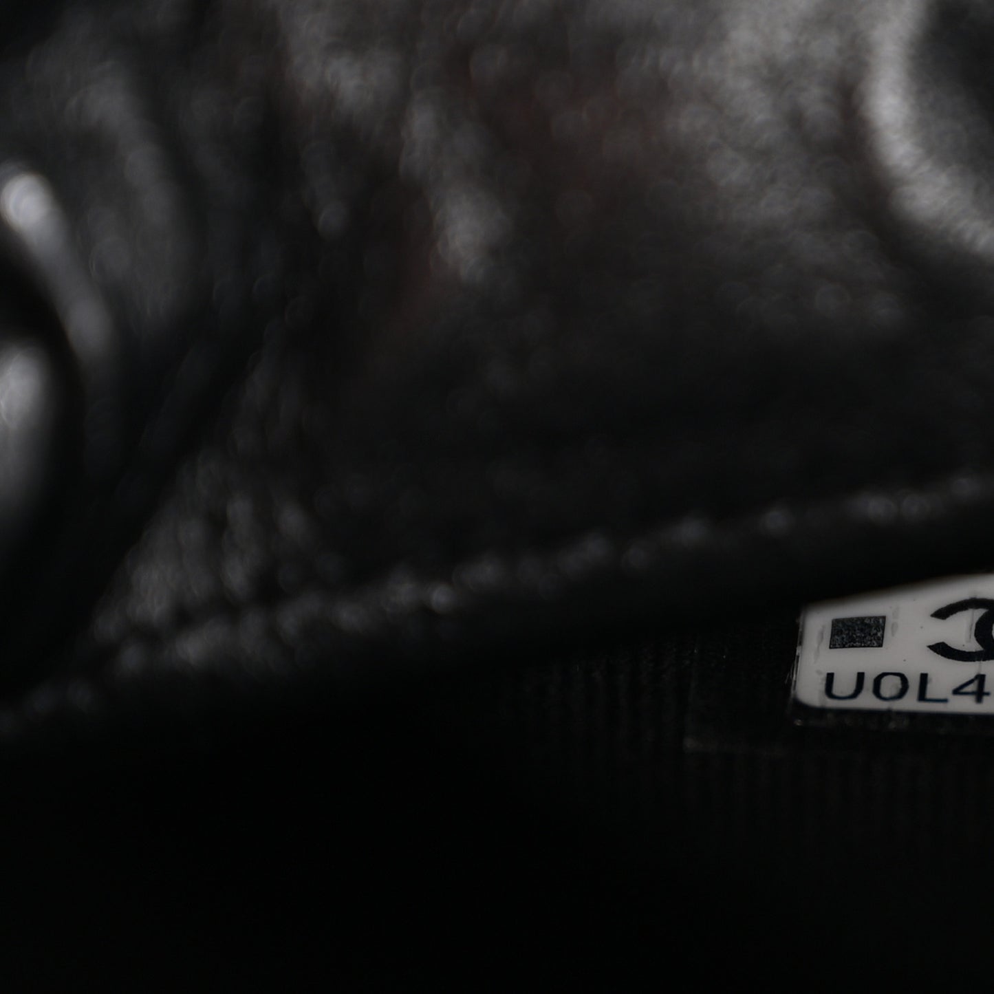 Shiny Lambskin Quilted Mini Drawstring CC Bucket Bag Black