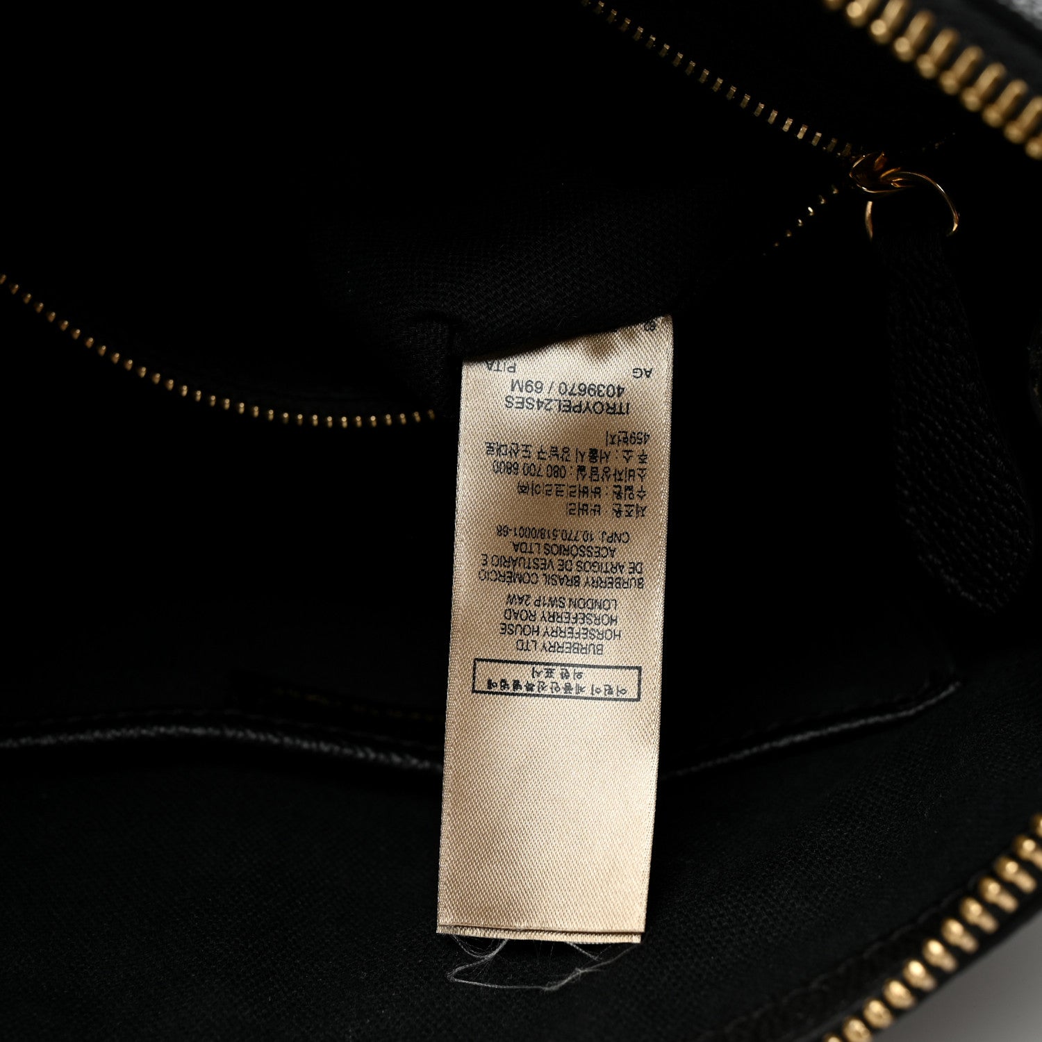 Burberry Soft Grain Calfskin House Check Small Helmsley Crossbody Black 7 of 10
