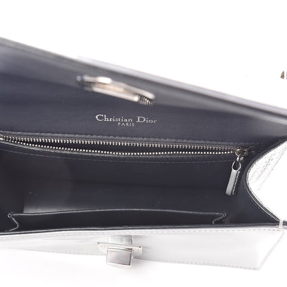 Christian Dior Metallic Patent Micro-Cannage Small Diorama Flap Bag Silver 5 of 9