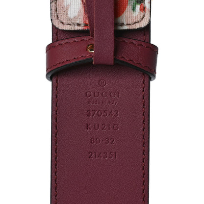 Gucci GG Supreme Monogram Blooms Moon Calfskin Interlocking G 37mm Belt 80 32 Beige Ebony Multicolor Dry Rose 3 of 4
