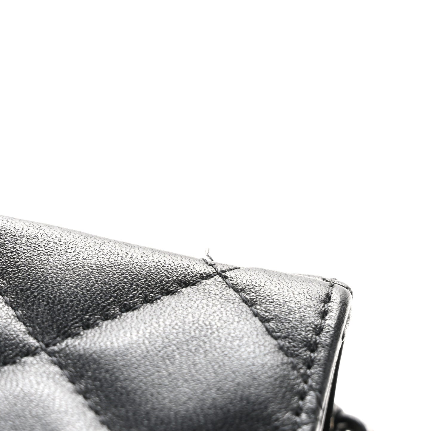 Lambskin Quilted Mini Rectangular Flap Black