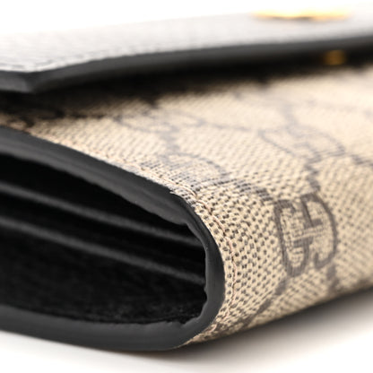 Gucci Dollar Calfskin GG Supreme Monogram Petite GG Marmont Wallet Chain Bag Black Beige Ebony 8 of 9