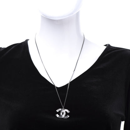 Chanel Ruthenium Globe CC Pendant Necklace Dark Silver 2 of 6