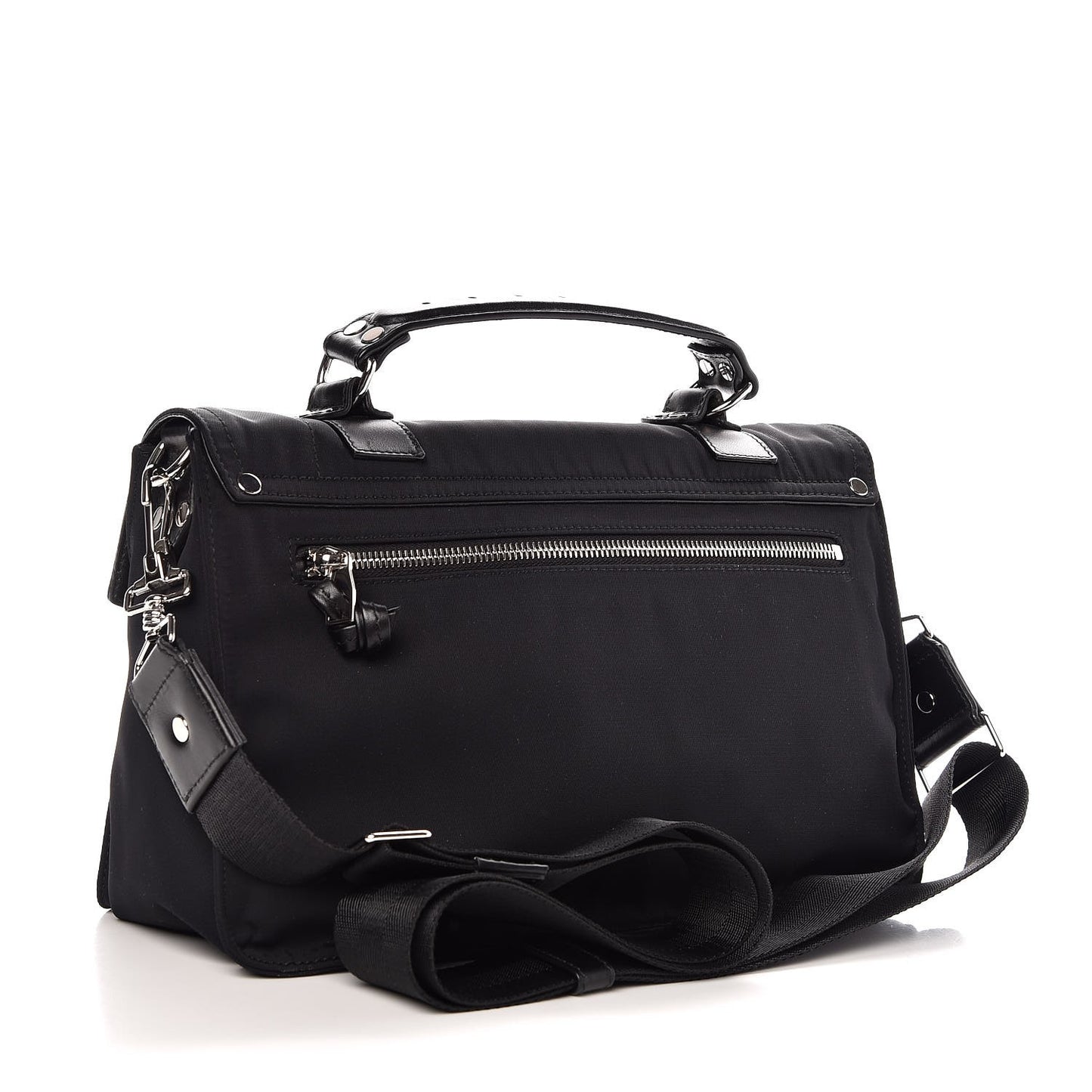 Nylon Calfskin Medium PS1 Satchel Black