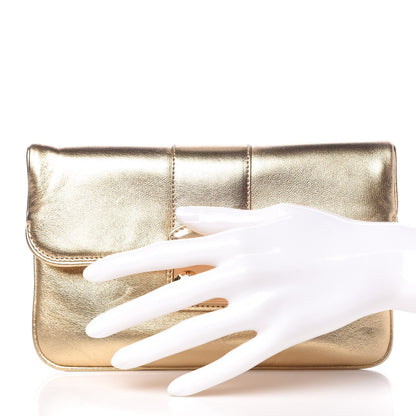 Louis Vuitton Metallic Lambskin SC Slim Clutch Gold 2 of 11