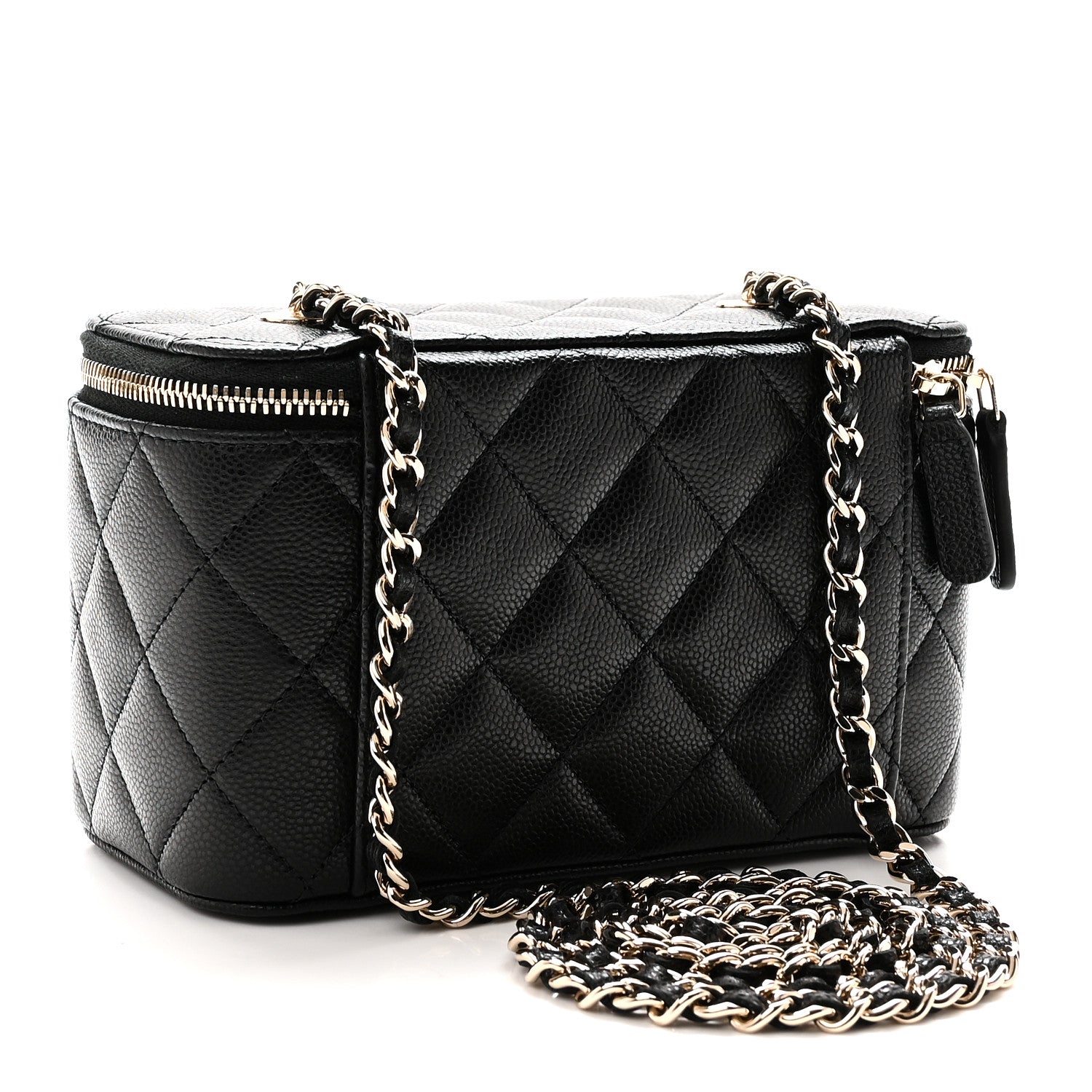 Chanel Caviar Quilted Small Vanity Case With Chain Black Black 3 of 12