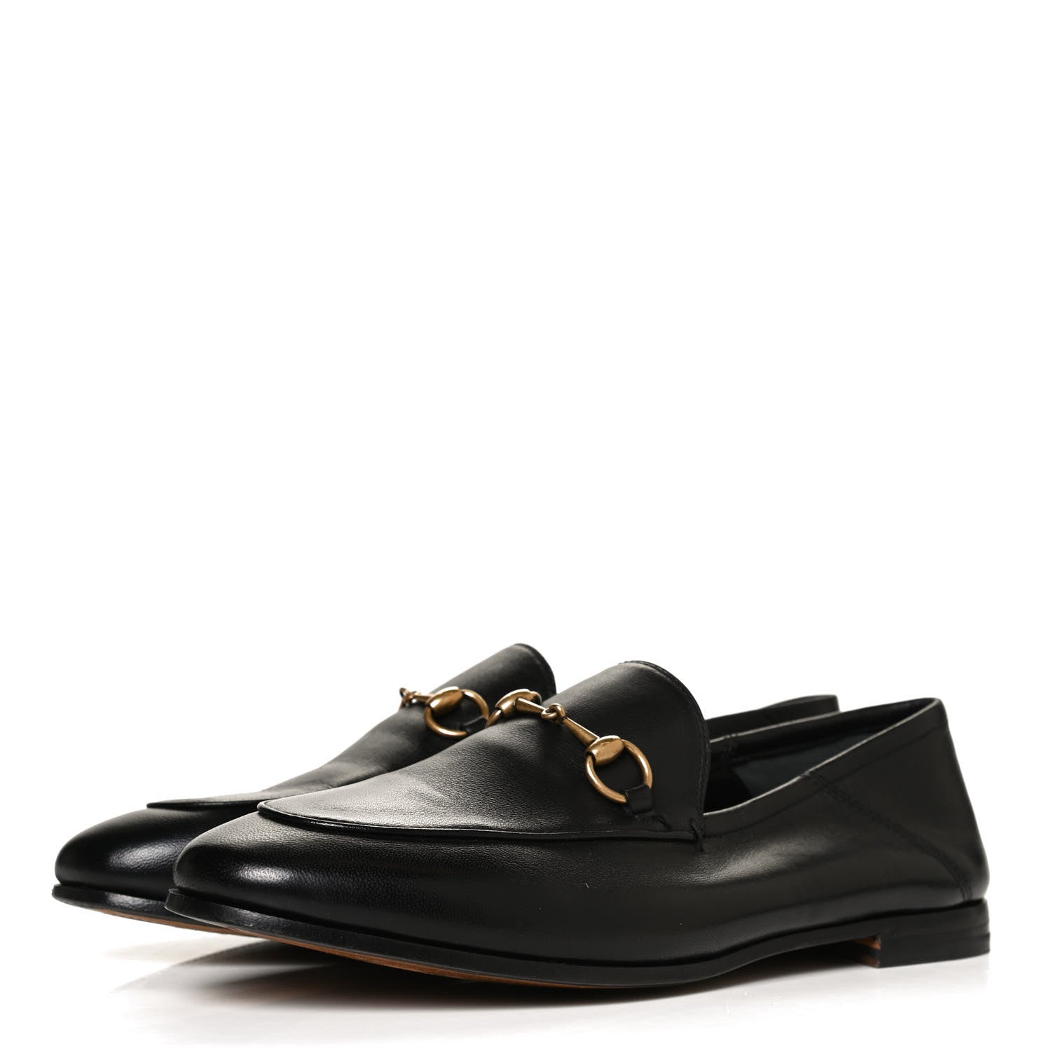 Gucci Lambskin Womens Brixton Horsebit Loafers 38.5 Black 3 of 10