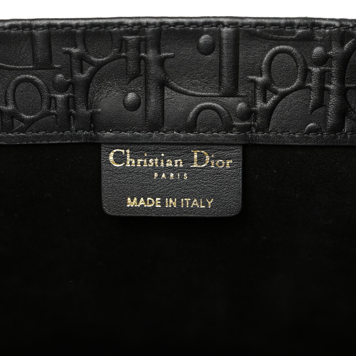 Christian Dior Oblique Calfskin Embossed Large Book Tote Black 6 of 10
