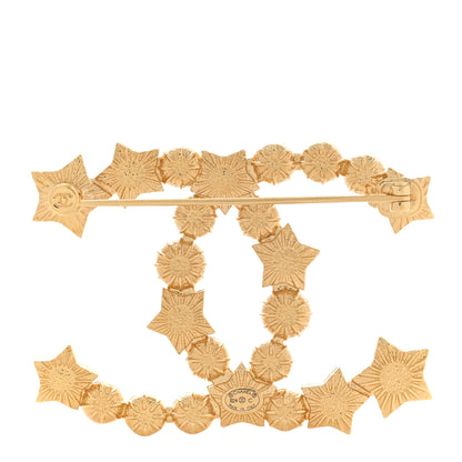 Chanel Metal Crystal Pearl CC Star Large Brooch Gold Pearly White 3 of 6